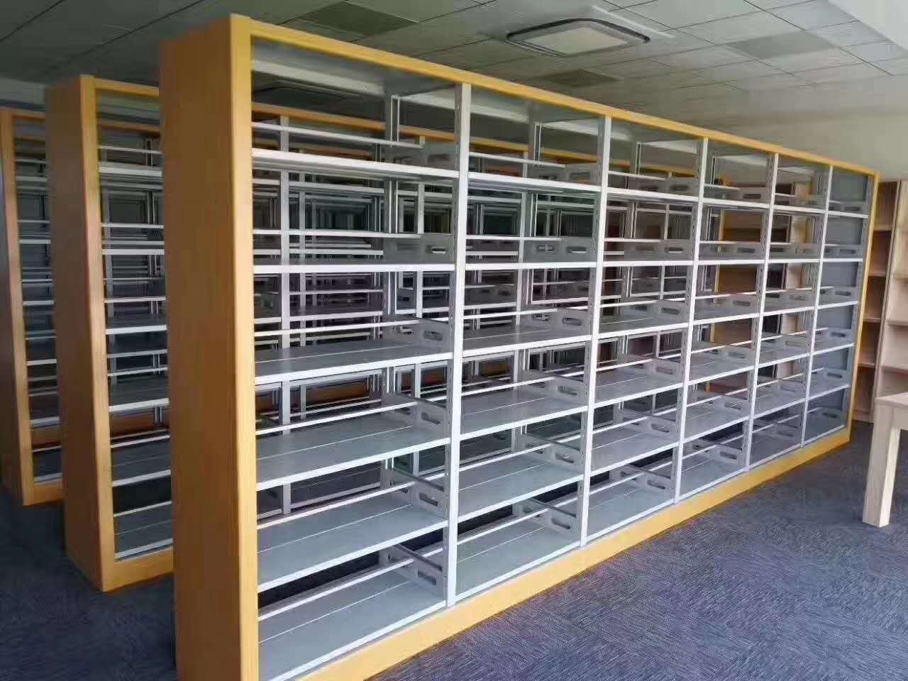 鋼制木護板圖書架廠家